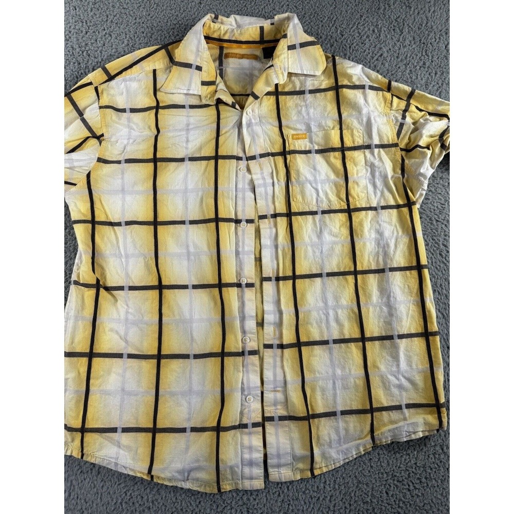 Enyce Shirt Men XL Button Up Yellow Plaid L/S Y2K Streetwear Skater Grunge Vtg - Picture 9 of 11